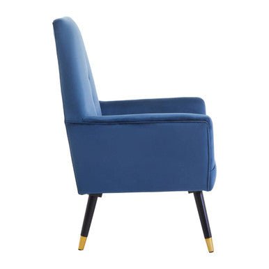 Loretta Midnight Blue Velvet Button Detail Chair - Bargainia.com - 5018705945668
