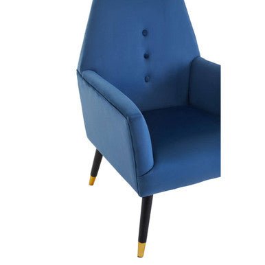 Loretta Midnight Blue Velvet Button Detail Chair - Bargainia.com - 5018705945668