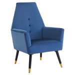 Loretta Midnight Blue Velvet Button Detail Chair - Bargainia.com - 5018705945668