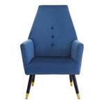 Loretta Midnight Blue Velvet Button Detail Chair - Bargainia.com - 5018705945668