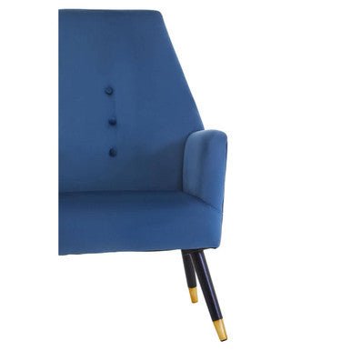 Loretta Midnight Blue Velvet Button Detail Chair - Bargainia.com - 5018705945668