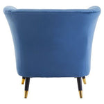 Loretta Midnight Blue Velvet Curved Accent Chair - Bargainia.com - 5018705945231