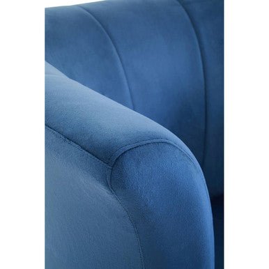 Loretta Midnight Blue Velvet Curved Accent Chair - Bargainia.com - 5018705945231