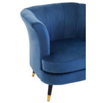 Loretta Midnight Blue Velvet Curved Accent Chair - Bargainia.com - 5018705945231
