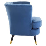 Loretta Midnight Blue Velvet Curved Accent Chair - Bargainia.com - 5018705945231