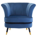 Loretta Midnight Blue Velvet Curved Accent Chair - Bargainia.com - 5018705945231
