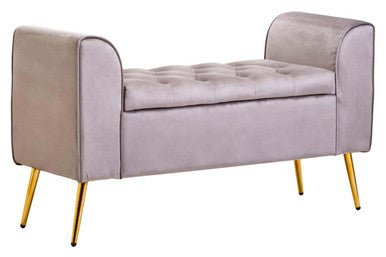 Loretta Mink Velvet Ottoman Storage Bench - Bargainia.com - 5018705945477