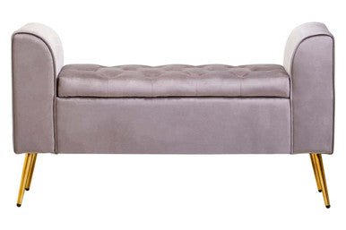 Loretta Mink Velvet Ottoman Storage Bench - Bargainia.com - 5018705945477
