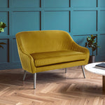 Louxor Mustard Velvet Sofa - Bargainia.com - 