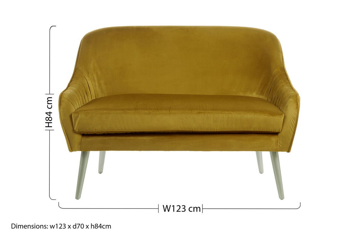 Louxor Mustard Velvet Sofa - Bargainia.com - 