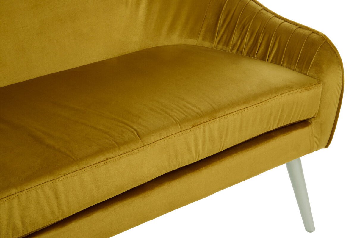 Louxor Mustard Velvet Sofa - Bargainia.com - 