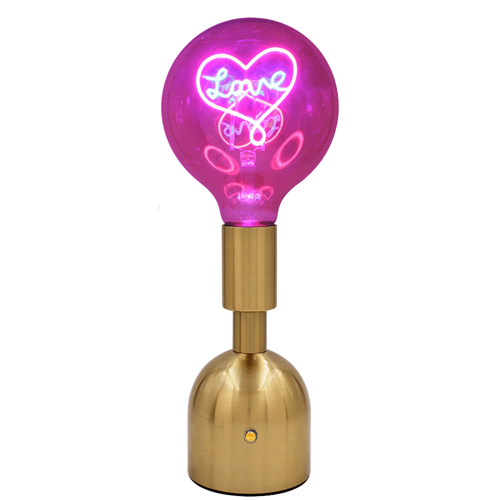 Love LED Neon Text Brass Accent Decorative Lamp Clearance