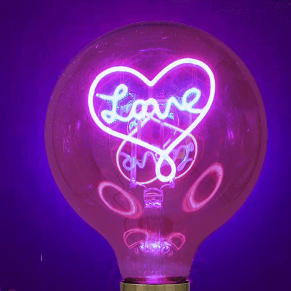 Love LED Neon Text Brass Accent Decorative Lamp Clearance