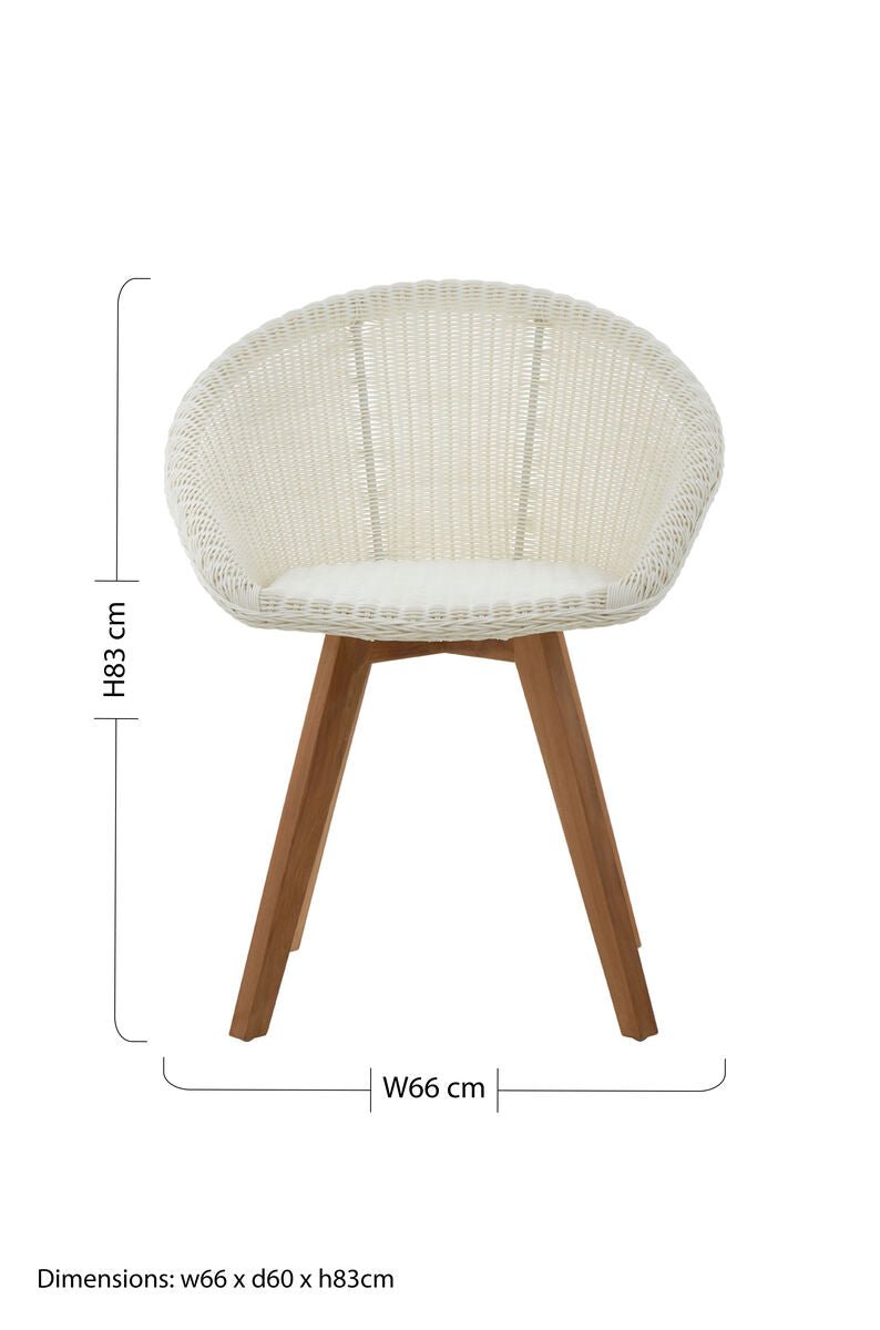 Lovina White Rattan Effect Dining Chair - Bargainia.com - 5018705446837
