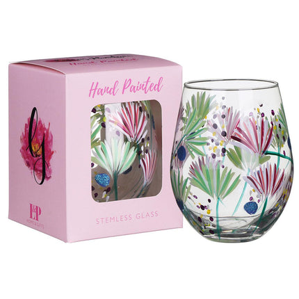 Lynsey Johnstone Hand Painted Meadow Thistles Stemless Glass-5010792729121-Bargainia.com