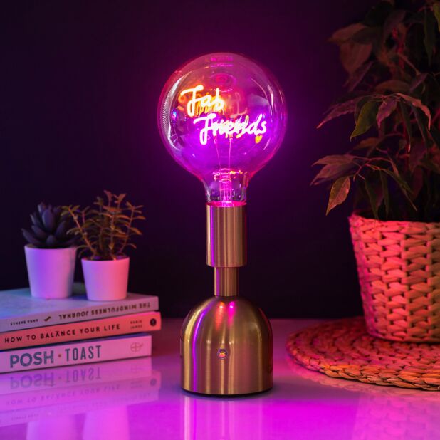 Fab Friends LED Neon Text Brass Accent Decorative Lamp-5010792734286-Bargainia.com