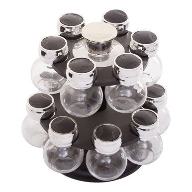 Luciano 2 Tier 14 Bottle Revolving Spice Rack - Bargainia.com - 5018705493350