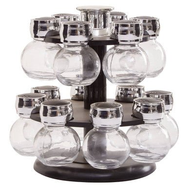 Luciano 2 Tier 14 Bottle Revolving Spice Rack - Bargainia.com - 5018705493350