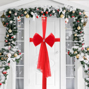 Luxury DIY Door Bow With Diamante wrap - Red Holiday Decorations Clearance