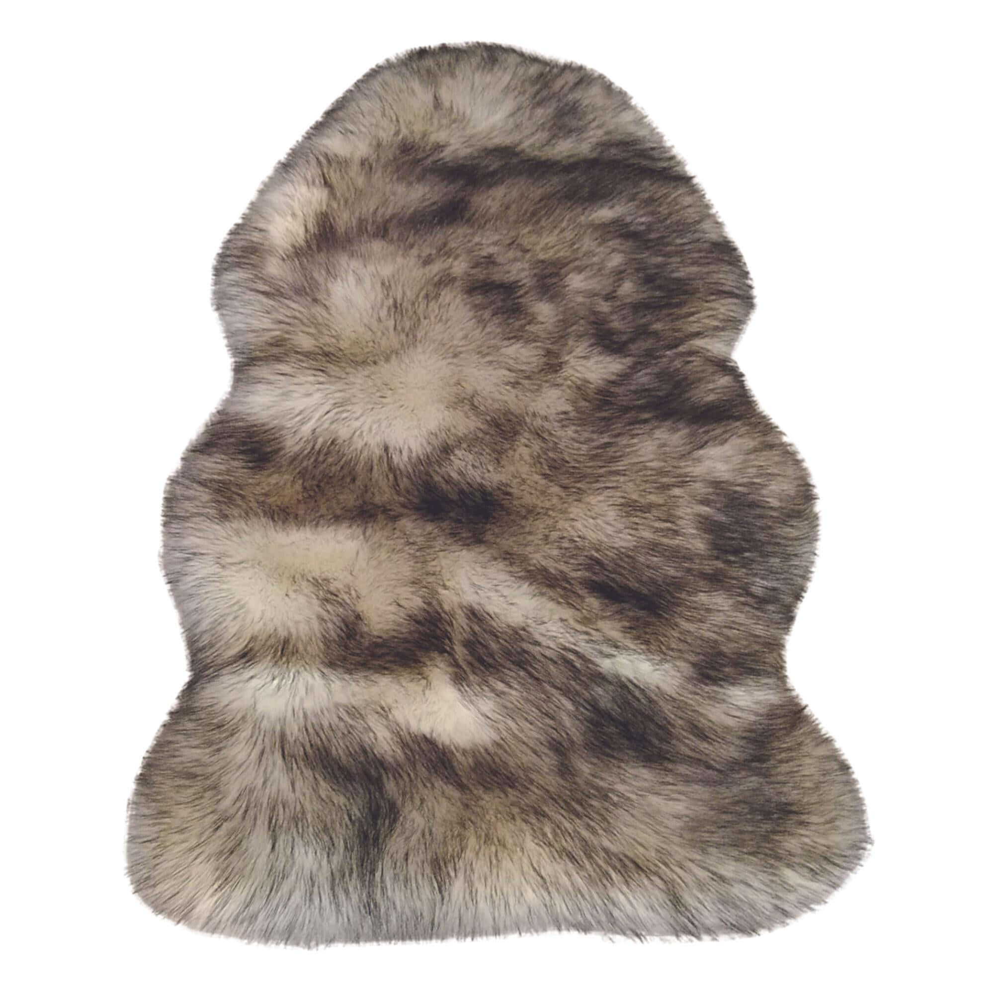 Luxury Grey Brown Faux Fur Rug - Bargainia.com - 5060676060789 - LUX009001