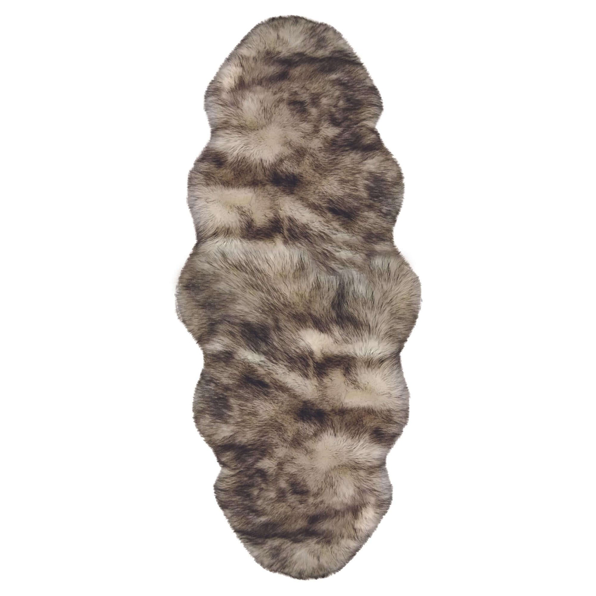 Luxury Grey Brown Faux Fur Rug - Bargainia.com - 5060827250908 - LUX012002