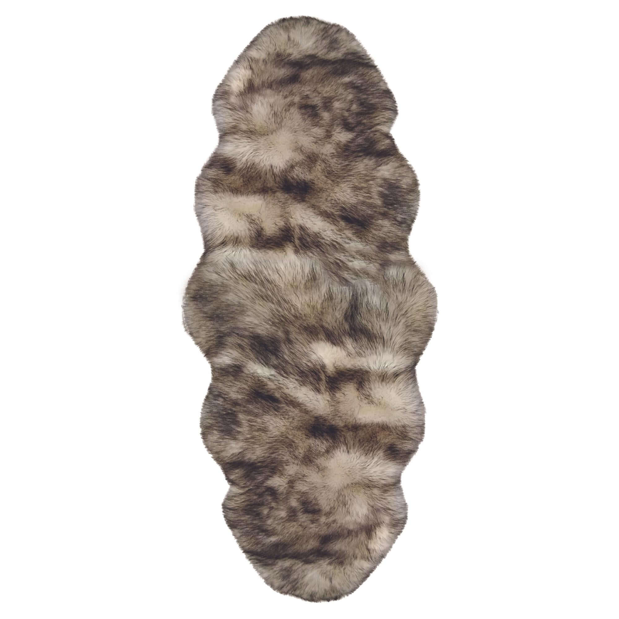 Luxury Grey Brown Faux Fur Rug - Bargainia.com - 5060827250908 - LUX012002