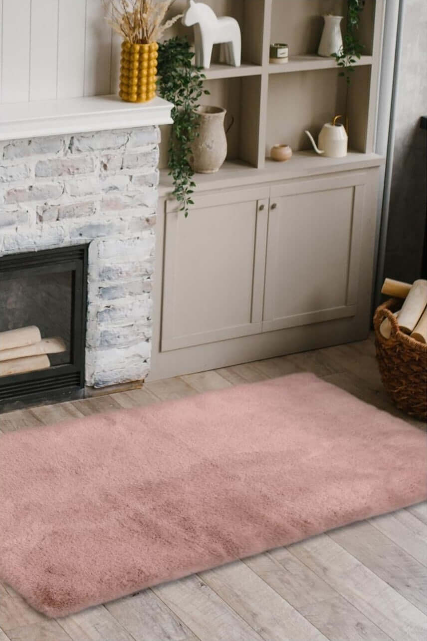 Luxury Pink Faux Fur Rug - Bargainia.com - 5053095239560 - POST-DOT 055 070/120