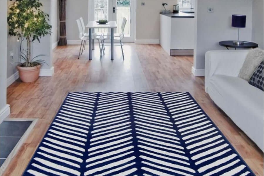 Maestro Herringbone Blue Rug - Bargainia.com - 5053095213584 - 46-2737X011080/150
