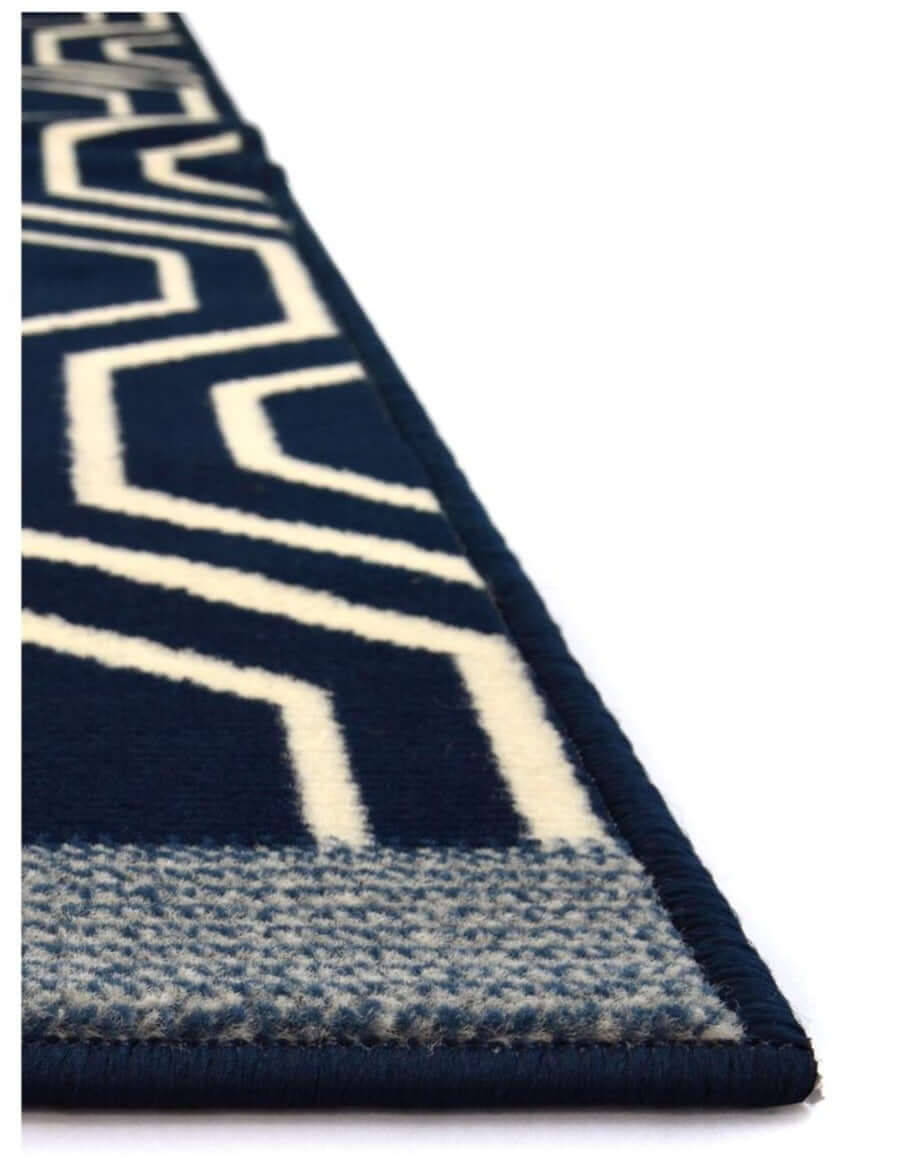 Maestro Honeycomb Navy Rug | 3035 X011 - Bargainia.com - 5053095215540 - 46-3035X011080/150