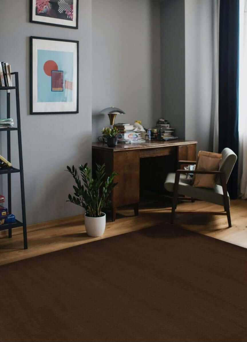 Maestro Solid Brown Rug - Bargainia.com - 