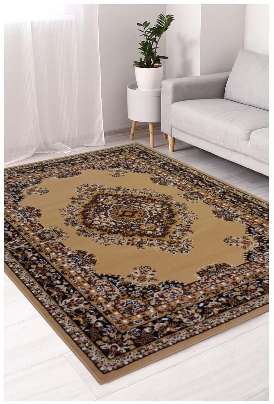 Maestro Traditional Brown Rug | 4470 B55 - Bargainia.com - 5053095014136 - 46-4470*B55080/150