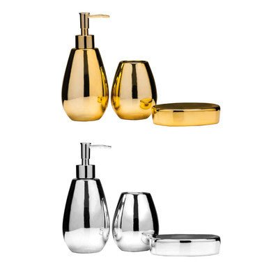 Magpie Dolomite Silver 3Pc Bathroom Set - Bargainia.com - 5018705344119