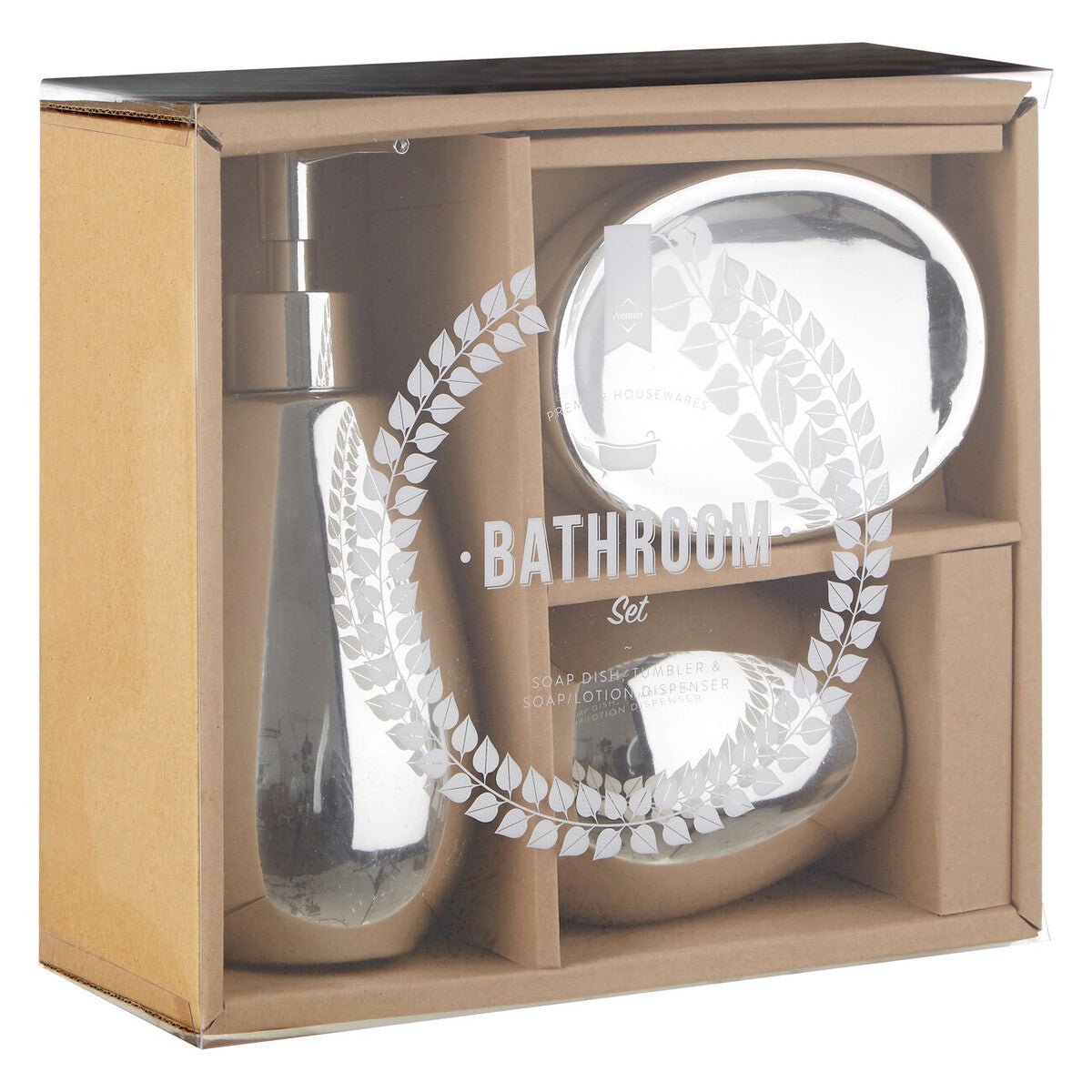 Magpie Dolomite Silver 3Pc Bathroom Set - Bargainia.com - 5018705344119