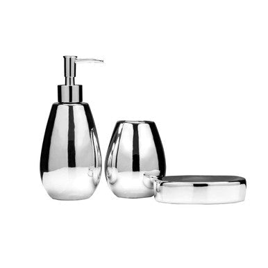 Magpie Dolomite Silver 3Pc Bathroom Set - Bargainia.com - 5018705344119