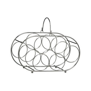 Mako Chrome 6 Bottle Oval Wine Rack - Bargainia.com - 5018705688831