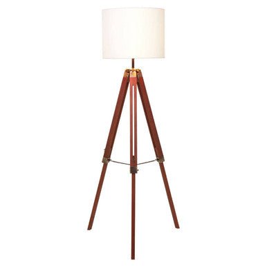 Malvern Tripod Floor Lamp With Brown Base - Bargainia.com - 5018705965550
