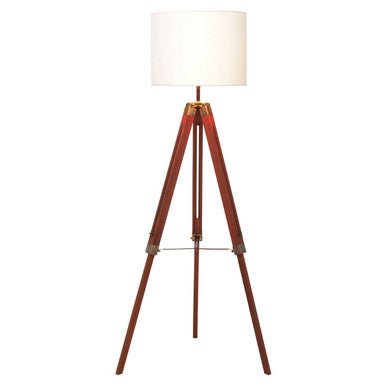 Malvern Tripod Floor Lamp With Brown Base - Bargainia.com - 5018705965550