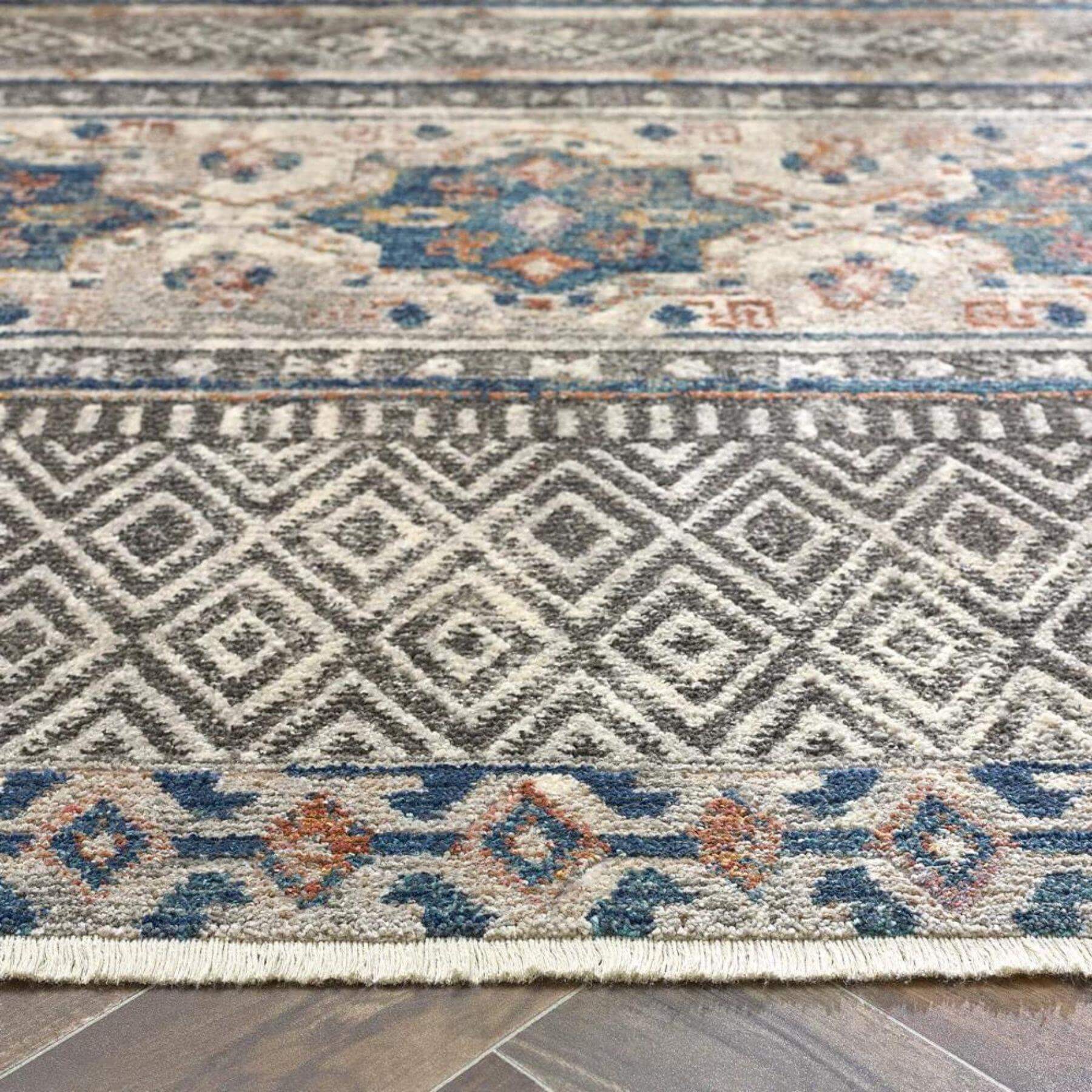 Mandala Multicolour Vintage Design Rug - Bargainia.com - 5026134566828 - MNDSTR_GREYXX_080X150