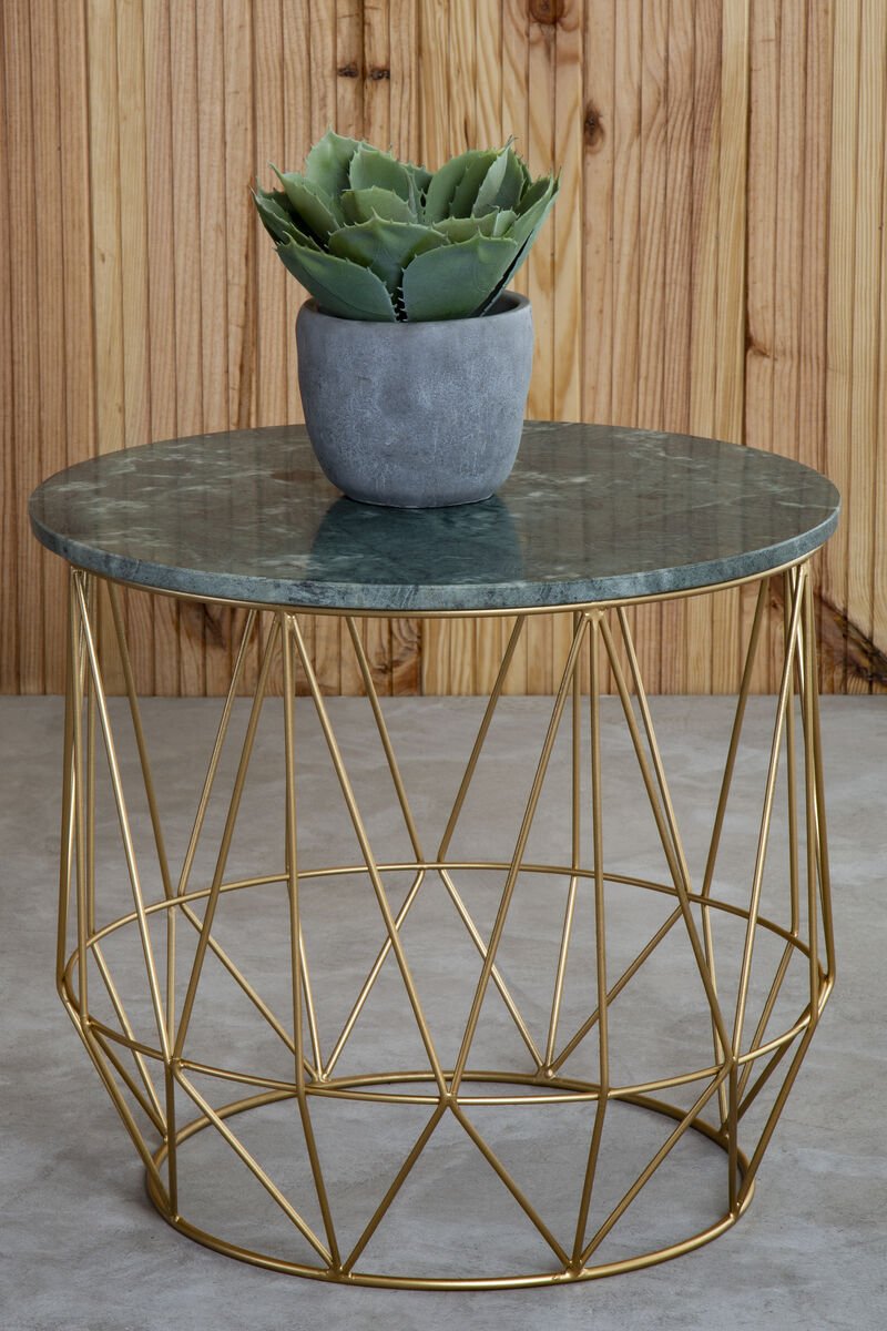 Mandoli Green Side Table With Gold Frame - Bargainia.com - 5018705972947