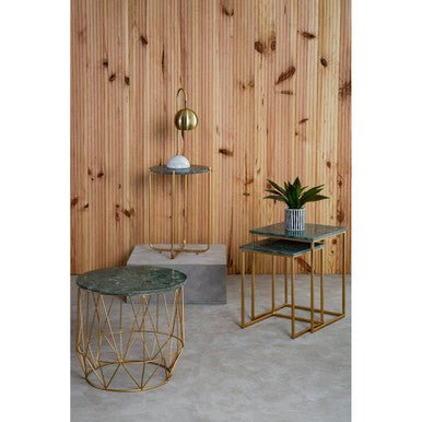 Mandoli Green Side Table With Gold Frame - Bargainia.com - 5018705972947