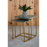 Mandoli Nest Of 2 Green Marble Side Tables - Bargainia.com - 5018705972916