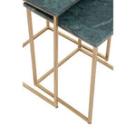 Mandoli Nest Of 2 Green Marble Side Tables - Bargainia.com - 5018705972916