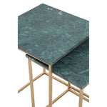 Mandoli Nest Of 2 Green Marble Side Tables - Bargainia.com - 5018705972916