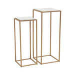 Mandoli Nest Of 2 White Marble Top Square Side Tables - Bargainia.com - 5018705973029