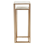 Mandoli Nest Of 2 White Marble Top Square Side Tables - Bargainia.com - 5018705973029