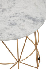 Mandoli White Marble Round Side Table - Bargainia.com - 5018705973074