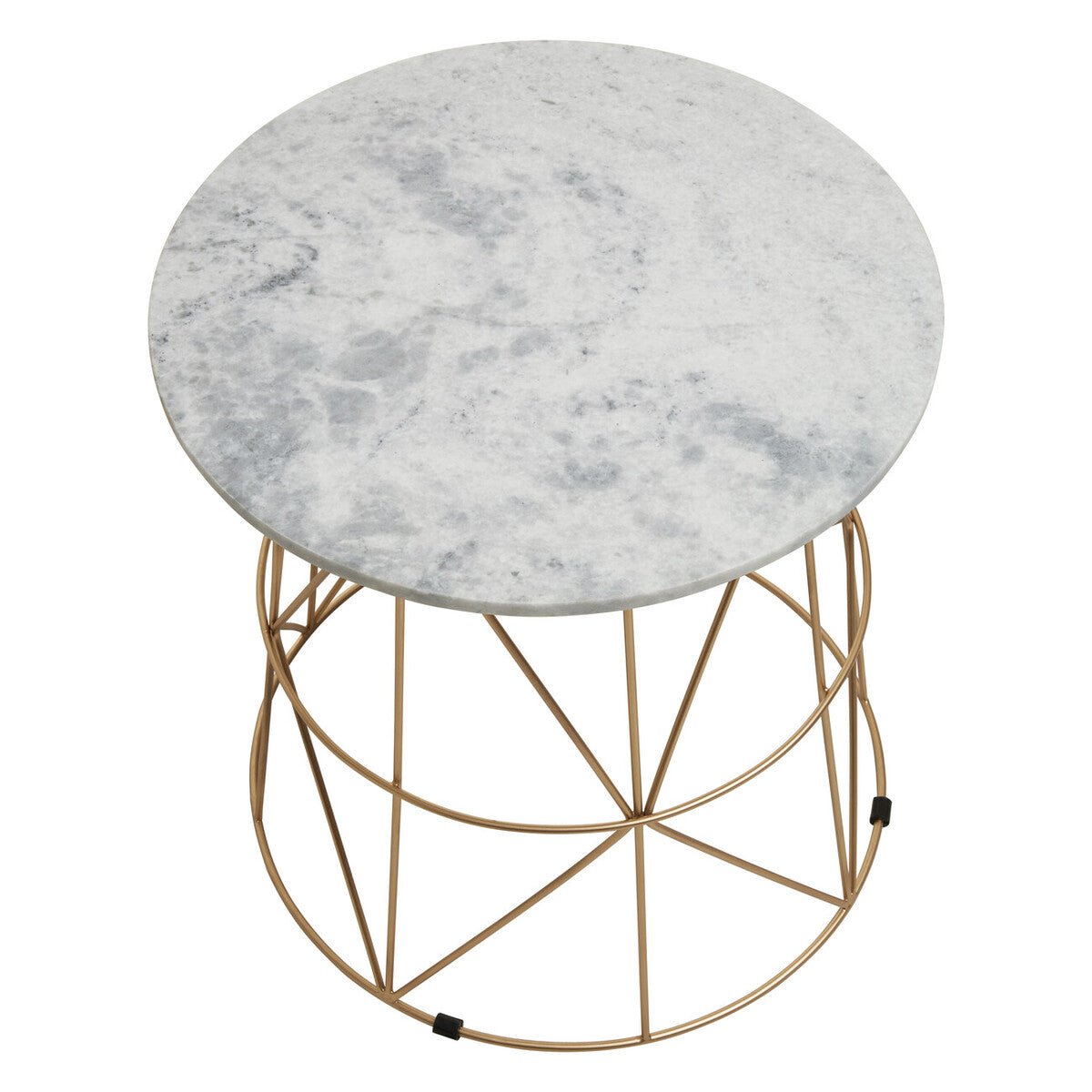 Mandoli White Marble Round Side Table - Bargainia.com - 5018705973074