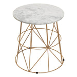 Mandoli White Marble Round Side Table - Bargainia.com - 5018705973074