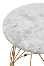 Mandoli White Marble Round Side Table - Bargainia.com - 5018705973074
