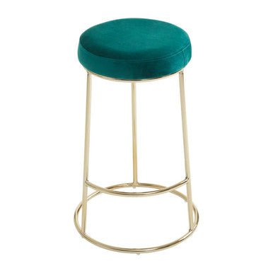 Manhattan Green Velvet Bar Stool - Bargainia.com - 5018705490144